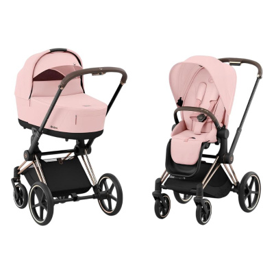 Коляска 2 в 1 Cybex Priam IV Rosegold Peach Pink 01